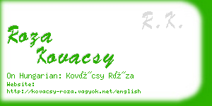 roza kovacsy business card